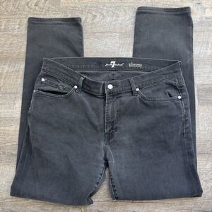 SEVEN FOR ALL MANKIND Slimming  Size 36 Cotton Stretch Jeans  36x31 Black Denim